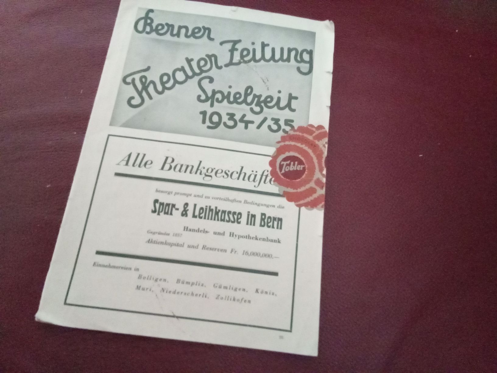 Libri: BERNER THEATER-ZEITUNG 1934/35 – Usato da Muri BE venduto da Alk