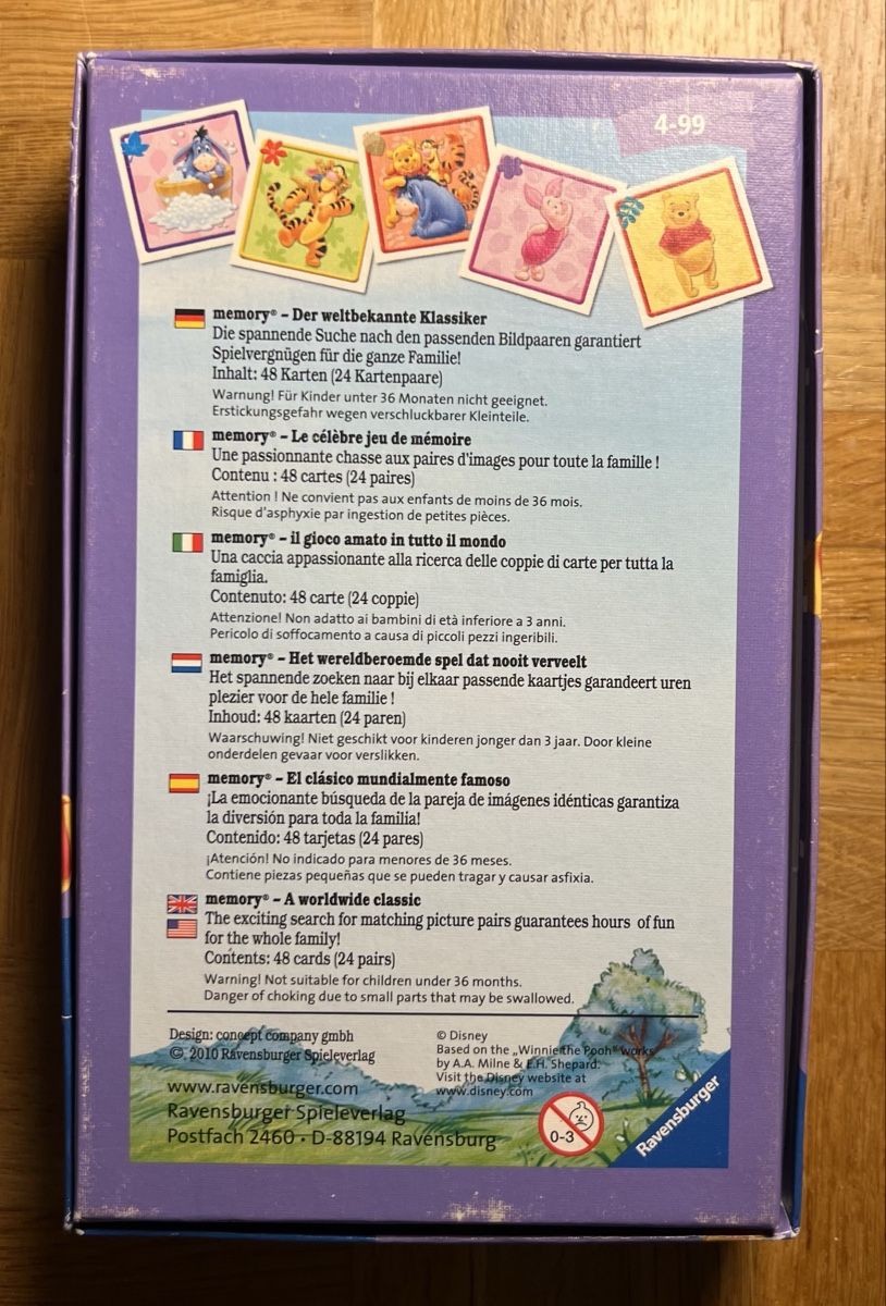 Ravensburger Giochi: Disney Memory Winnie Puuh mit 48 Karten – Usato da Rafz venduto da SaintCruz 2