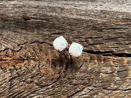 Ohrstecker rund Opal Sterling Silver 925 Ø:7mm - Milchopal