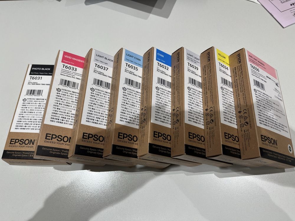 Epson T603 Ink Set 220ml – für Stylus Pro 7800 / 7880 / 9800 (Neu und ...