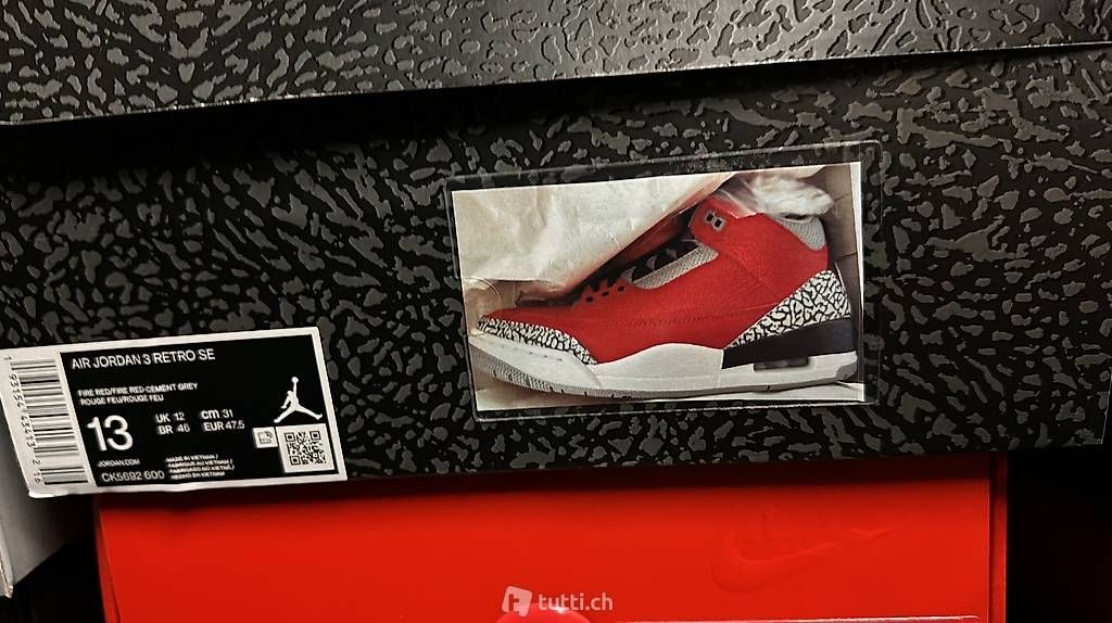 Jordan Scarpe da uomo: Nike Air Jordan 3 Fire Red Sneaker – Nuovo e nell'imballaggio originale da Langenthal venduto da Whiked23 1