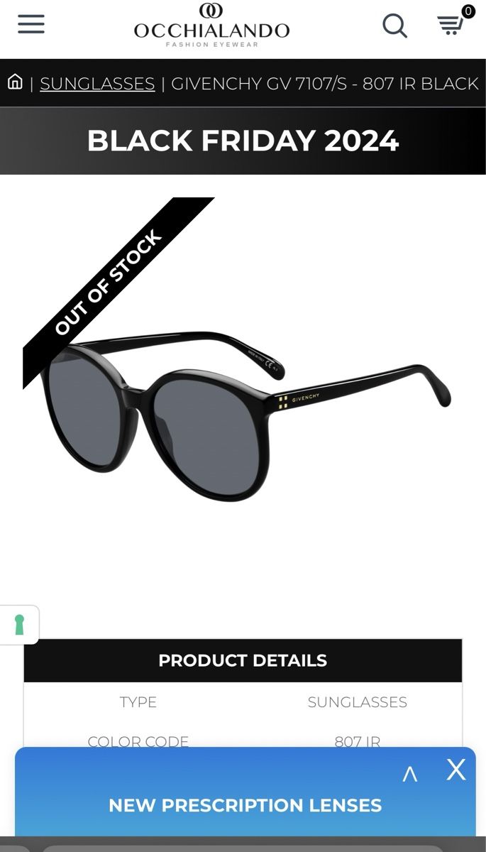 Givenchy Occhiali & Lenti: Sonnenbrille Givenchy GV 7107/S – Usato da Küsnacht ZH venduto da divarocci