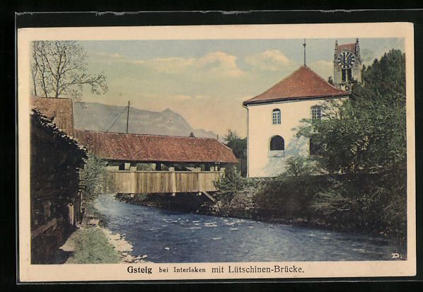 Cartoline postali: Gsteig b. Interlaken, Teilansicht mit L – Usato da Berlin venduto da bartko-reher