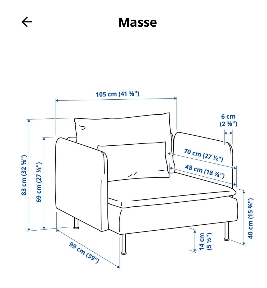 Ikea Sofas: Söderhamn, Ikea Sofaelemente mit div.Sitz/Kissen-Anzügen – D'occasion à Winterthur par ind_c6cc 9