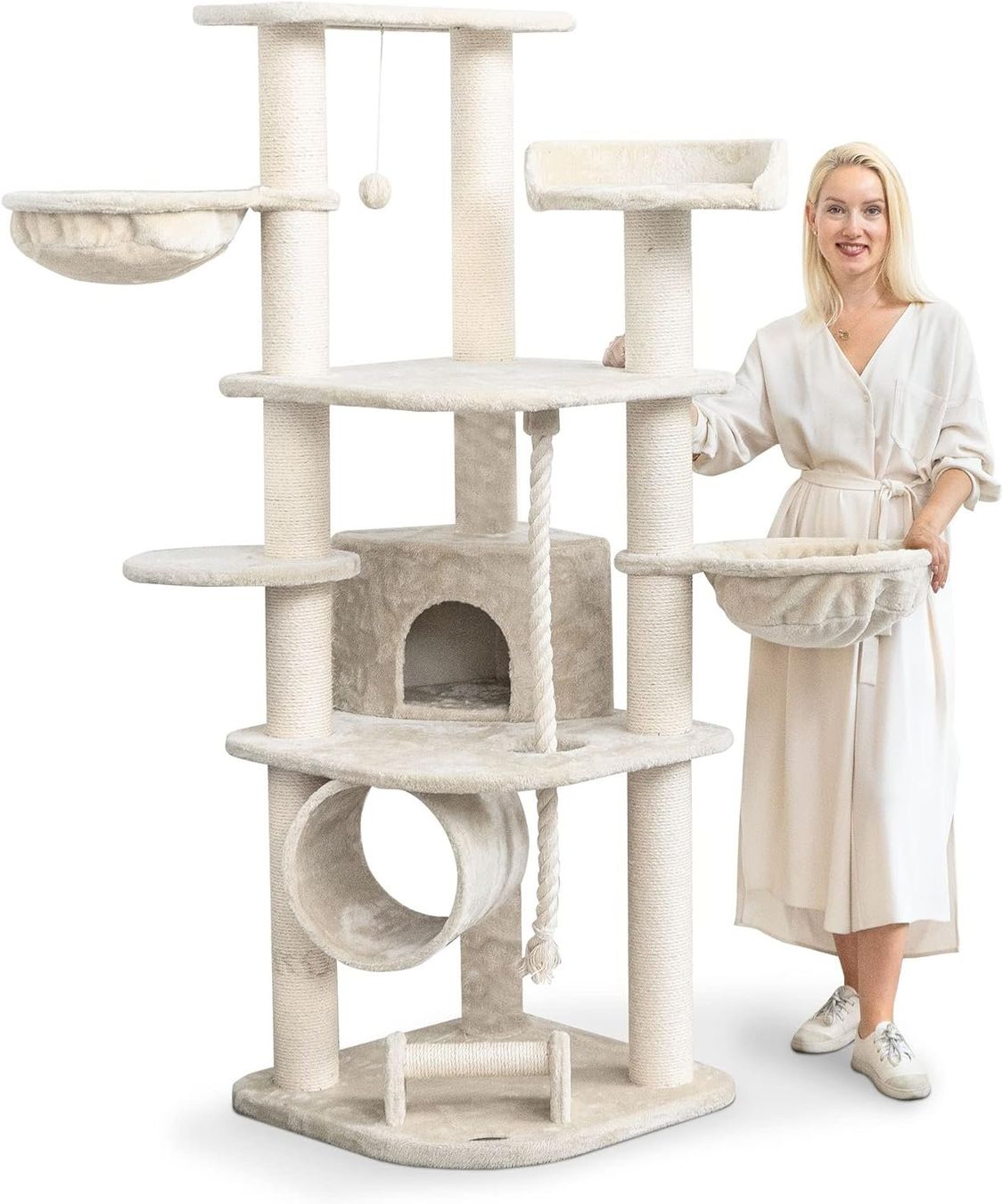 Katzenbaum - Kratzbaum: HAPPYPET Kratzbaum 171cm ‎Creme – Neu und originalverpackt aus Bottighofen von zaap