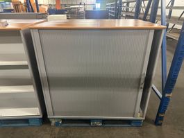 Büroschrank Aktenschrank Rollladenschrank Grau Ahornoptik...