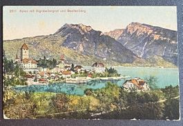 AK Spiez mit Sigriswilergrat und Beatenberg