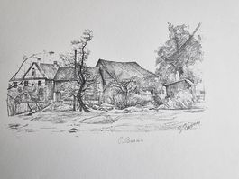 PAUL BODMER LITHOGRAPHIE SIGNIERT  ( ZOLLIKERBERG )
