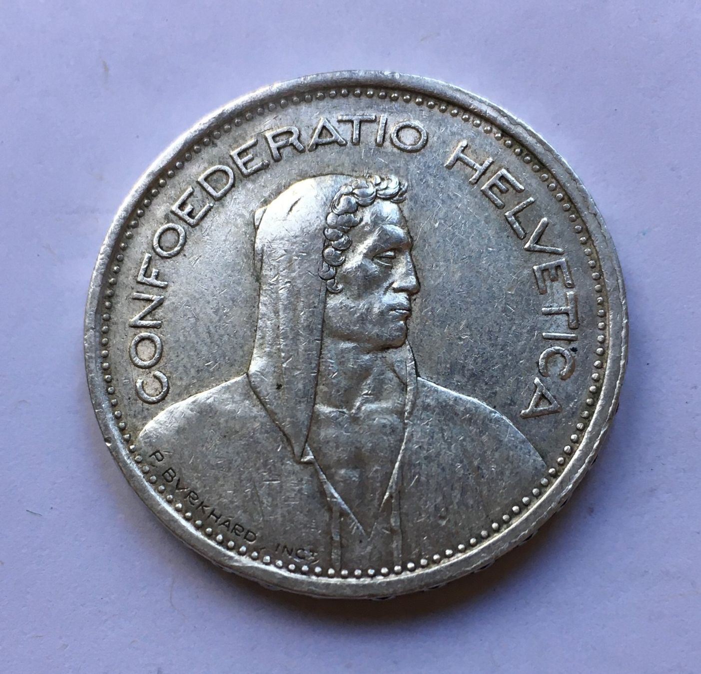 Tutti le monete: 1948 5 Franken vz+ Silber – Usato da Kirchberg SG venduto da Helveticus00 1