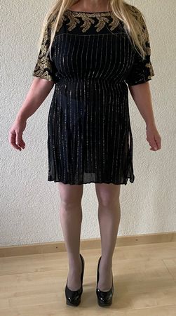 Top / Minikleid AUGUSTAT Gr.42 schwarz gold festlich (Nr. 5)