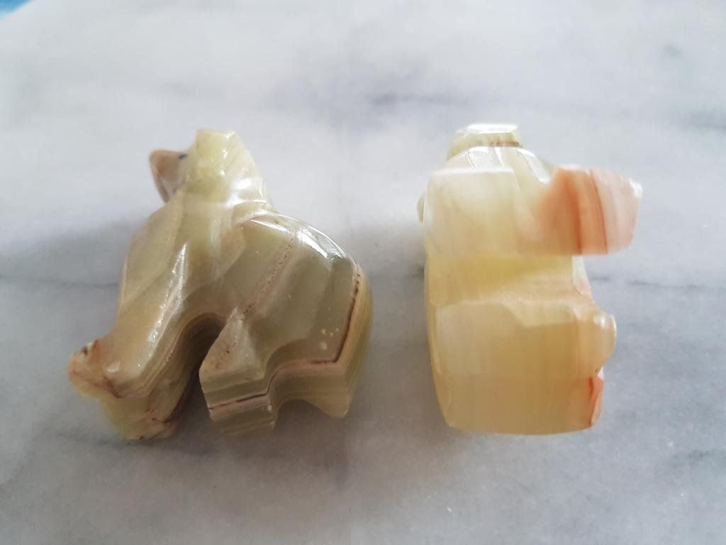 Statuette: Deux petits chiens en onyx vert marbré – Nuovo (secondo la descrizione) da Courtepin venduto da Fin_dj7p 7
