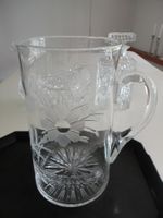 Vintage Glaskrug mit Brilliantschliff