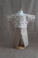 Puppenkleider Hose beige Shirt streifen Gr. 40-45cm