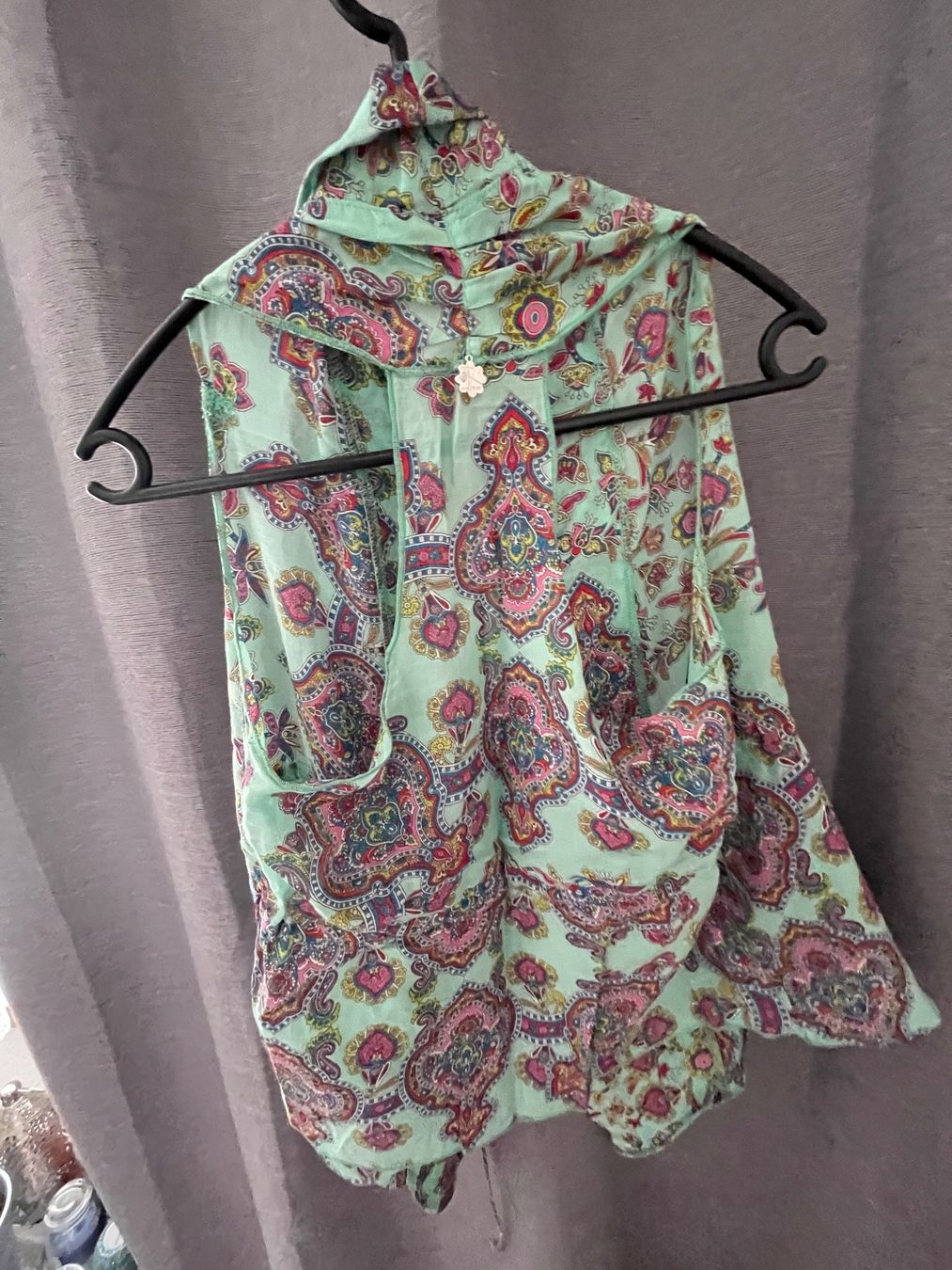 Tops: Denny Rose Light Green Top, Paisley Pattern, U Size – Neuf (Voir description) à Winterthur par shp_xcc5 2