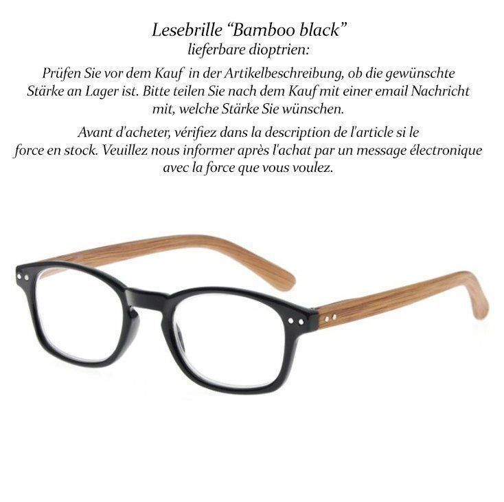 Occhiali & Lenti: Lesebrille Bamboo black +1.0 +2.5 +3.0 – Nuovo e nell'imballaggio originale da Pfäffikon SZ venduto da ANNAPURNA8091