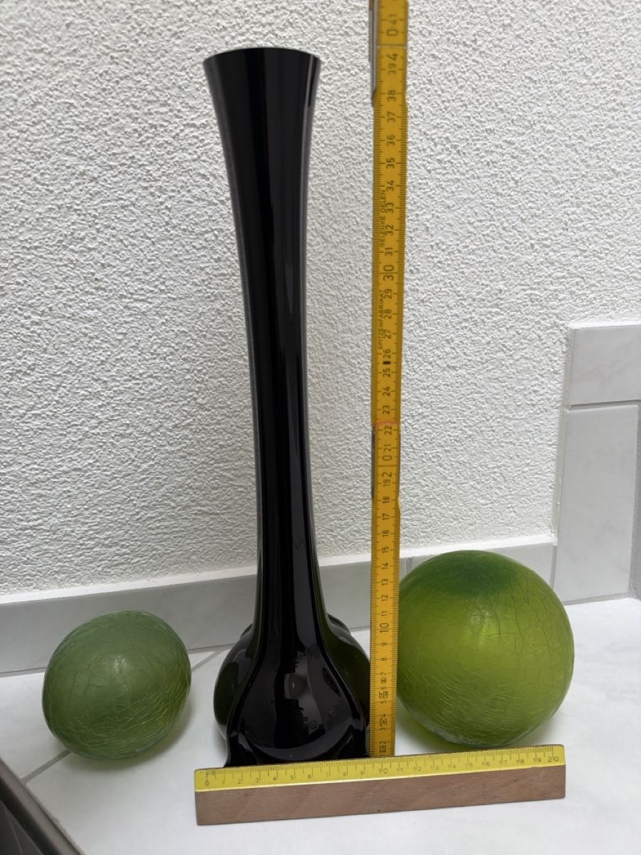 Vasi & Recipienti: Glasvase, Vintage, schwarz. – Usato da Biberist venduto da Momo33 4