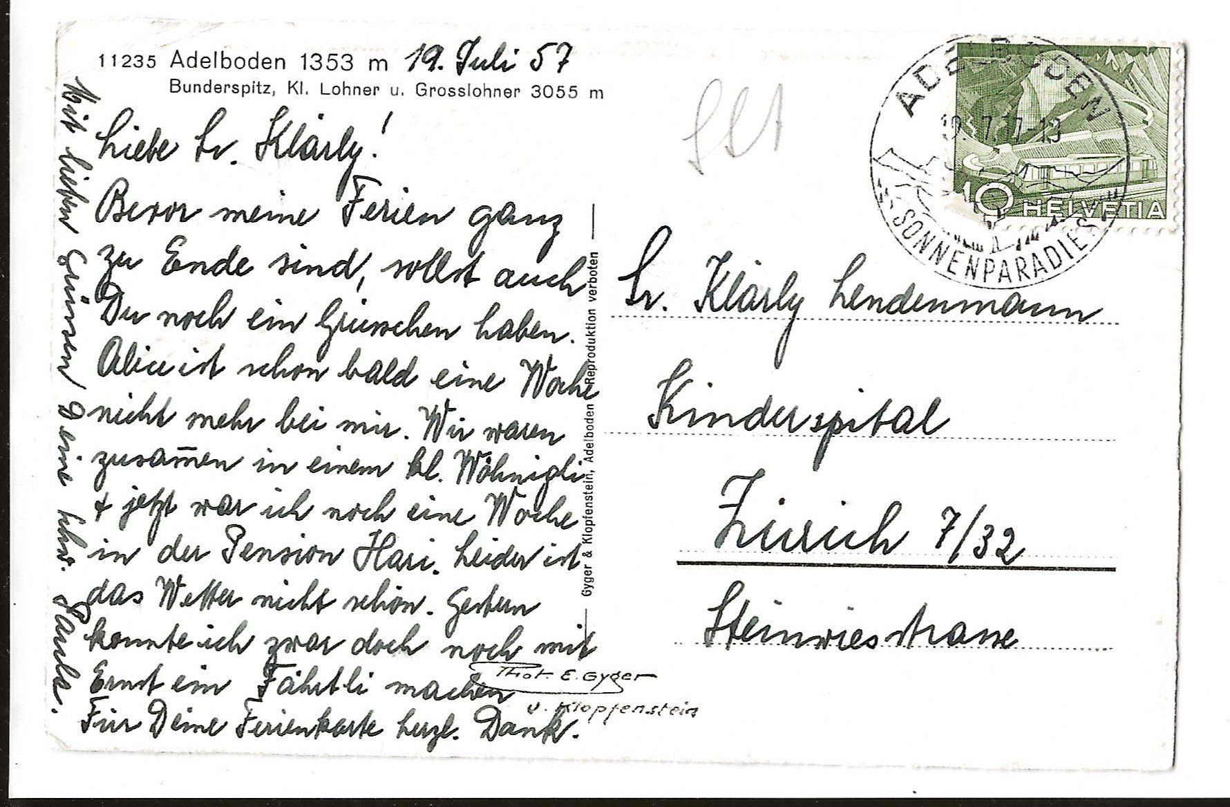 Cartes postales: AK 1957 Adelboden – D'occasion à Greifensee par 315WDO 1