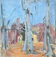 Rudolf Zender. Bühlhalde, Winterthur. Öl auf Karton.