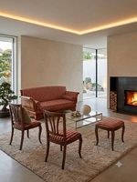 Canapé, 2 chaises, tabouret  bois massif