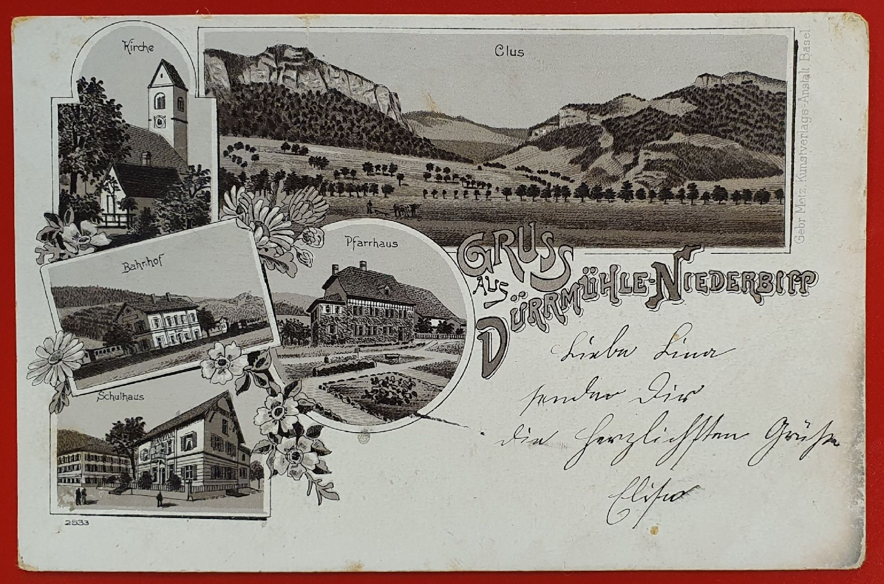 Ansichtskarten: Gruss aus Dürrmühle - Niederbipp 1902 – Gebraucht aus Kreuzlingen von Rschweiz1