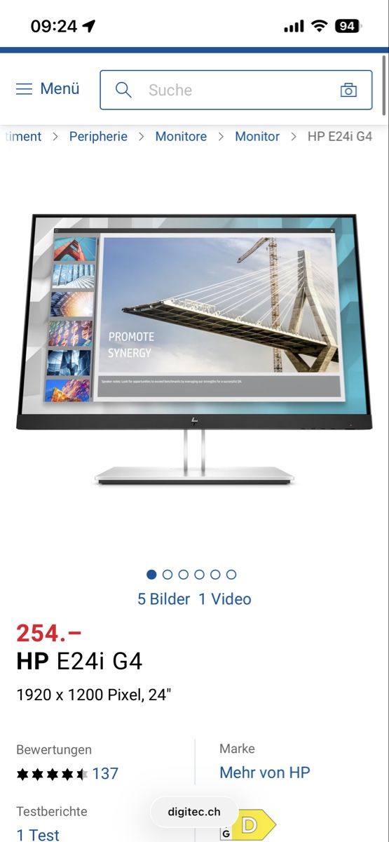 Hewlett Packard Monitor: Zwei HP 24" Monitore 2560x1440 – Usato da Kerzers venduto da ede_lstahl 1