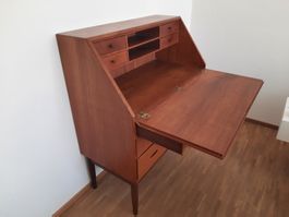 Teakholz Vintage Sekretär, mit Schubladen, aus den 50-ties