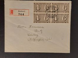 Beleg mit VB Z256, gest. Baden 27.III.43, gelaufen