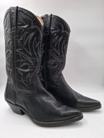 🤠Splendides Santiags Vintage SANCHO Cuir de Lézard Noir-T41