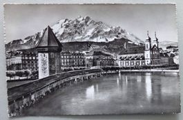 Luzern, Kapellbrücke mit Pilatus