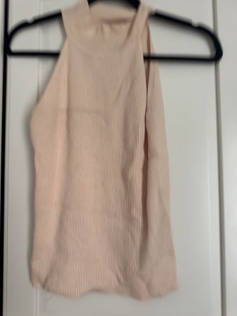 ZARA Strick-Neckholder-Top rosé, Gr. M