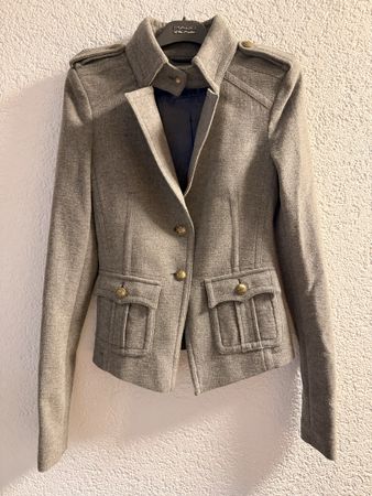Drykorn Woll-Mix Blazer im Military-Chic Stil Gr. S grau