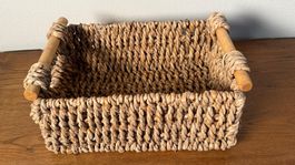 Geflochtener Korb aus Seegras mit Holzgriffen - Top Zustand