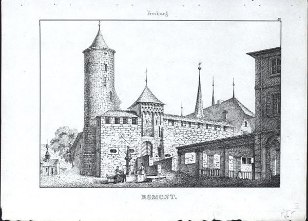 Stiche: Romont von Wagner 1840 – Gebraucht aus Rafz von Helvet32