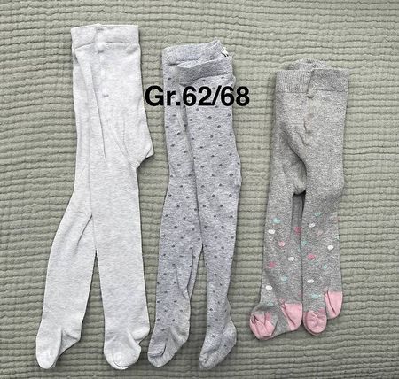 Gr.62/68, 3x Strumpfhosen grau
