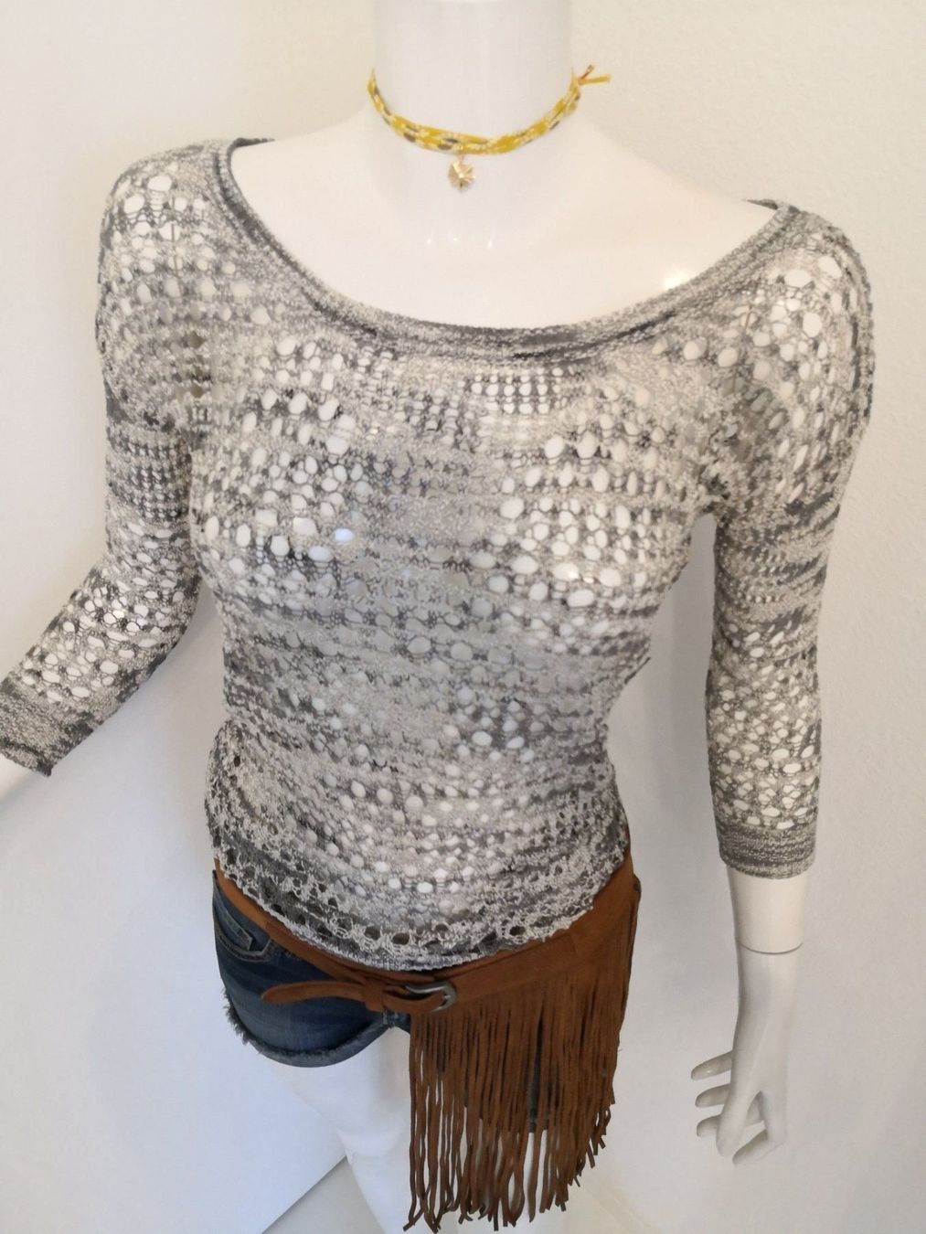 Pulls & Sweat-shirts: 🤩MANGO STRICK-HÄKEL-PULLOVER GRAU-WEISS NEU & D&G P. – Neuf (Voir description) à Olten par Naja-Twins-Twins 4