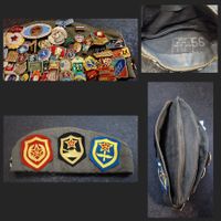 Mütze/Schiff, mit Abzeichen/Pin's Ansteckern Vintage