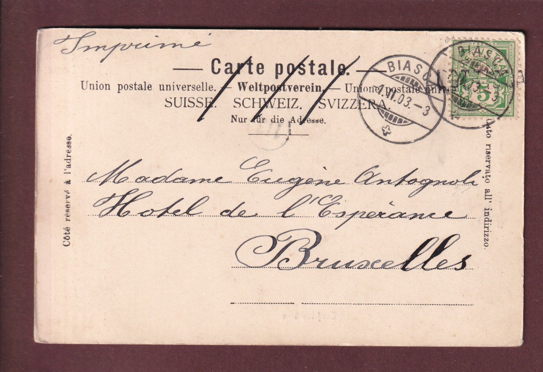 Cartes postales: Gotthardstrasse - TEUFELSBRÜCKE - 1903 – D'occasion à Pully par nicecards 1