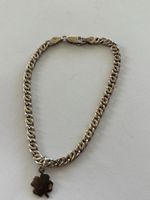 Armband 925 Silber Kleeblatt Anhänger 19 cm gebraucht