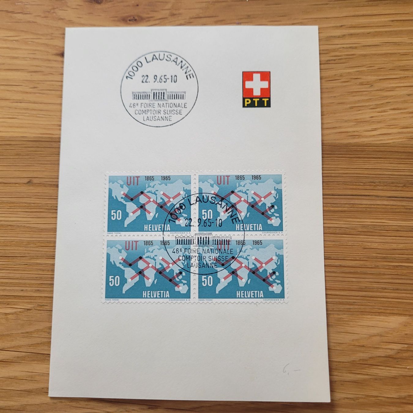 Tutti i francobolli: Dokument PTT Lausanne 1965 – Usato da Biel/Bienne venduto da Destockweb