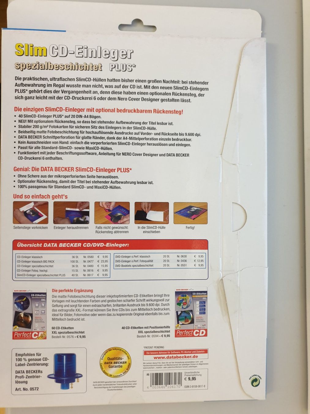 Papiere: Slim CD-Einleger - Data Becker – Neu und originalverpackt aus Reinach AG von Amroch 2