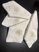 Lot de 4 serviettes de table brodées à la main- Neuf! 🌟