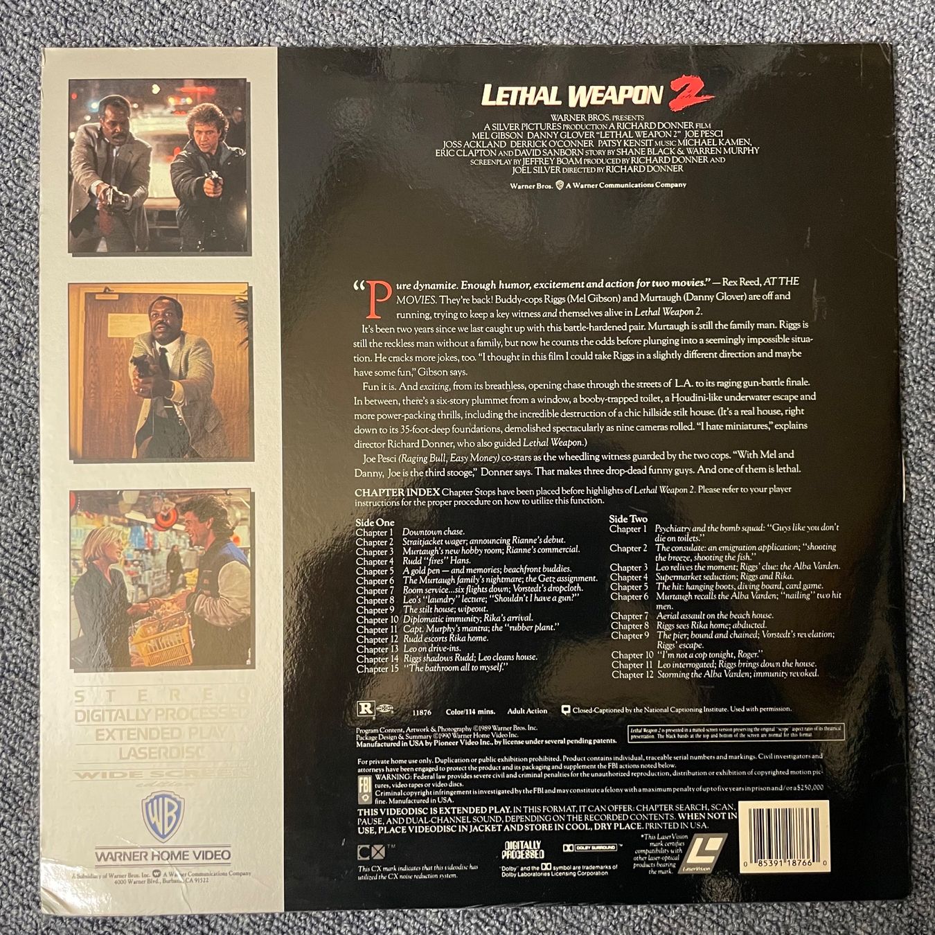 Tutti i DVDs: Mel Gibson: LETHAL WEAPON 2 - LASER DISC - Englisch Orig. – Usato da Stans venduto da Brode 1