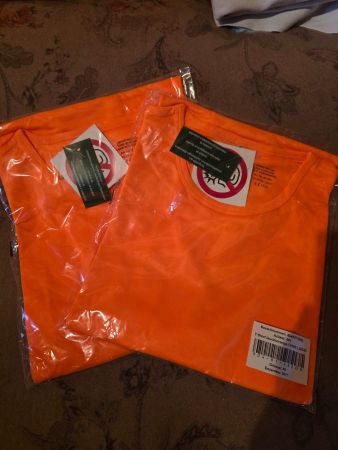 2 Original HI-PRO Warn T-Shirts, Orange, Grösse 46!