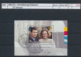 1993 FL, "Vermählung Erbprinz" - Block, ET - Stempel