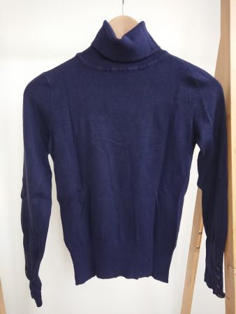 Rollkragenpullover Zebra Gr. S Dunkelblau
