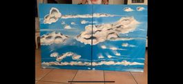 ⛅️Wolken☁️ein Acryl Bild einer Künstlerin mit 🥰 Liebe