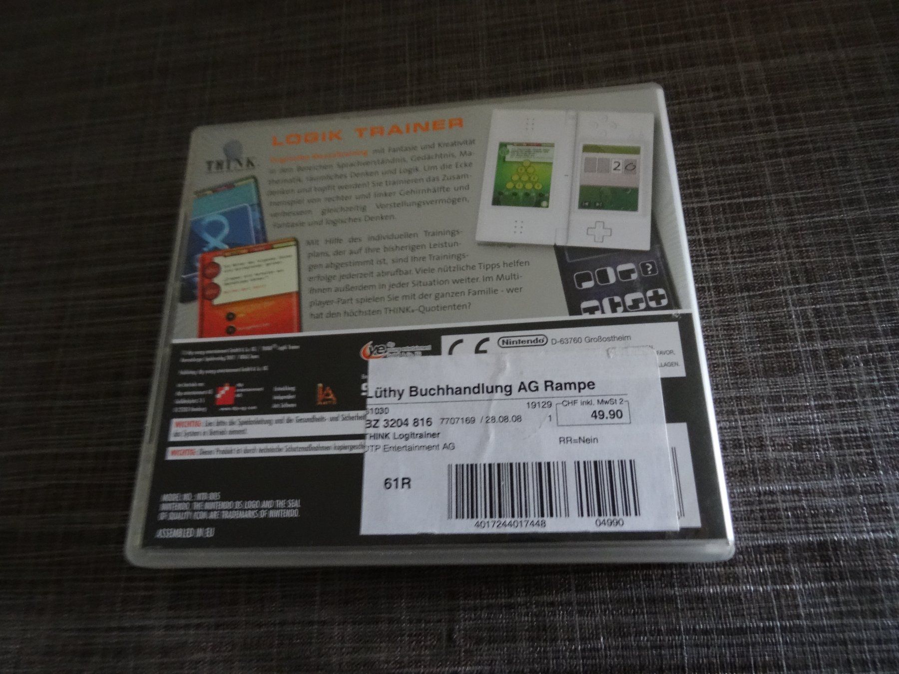 Nintendo Giochi: Think - Logik Trainer DS – Usato da Olten venduto da Disc-Ausverkauf 2