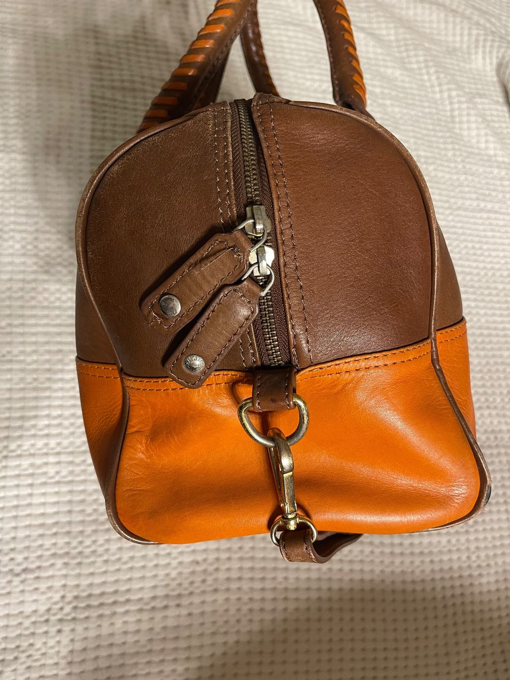 Mango Borse da donna: Mango Handtasche Leder braun orange – Usato da Niedergösgen venduto da MacWinder 4