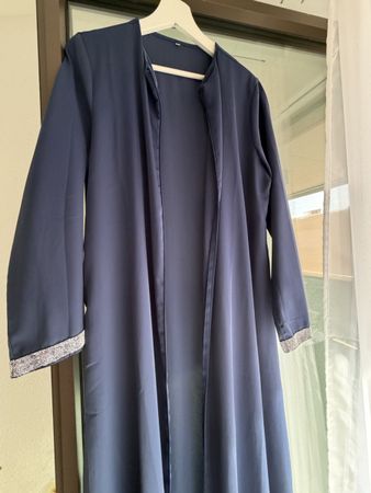 Robe longue bleue abaya taille unique