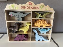 Holz Dinosaurier Sammlung, 24 Holz-Dinos!